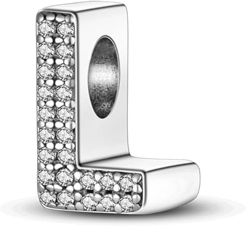 FLUFLO Charm Anhänger Damen Buchstabe A-Z für Armband 925 Sterling Silber Charms Beads passend für Pandora Armband und Halskette, Kompatibel mit Europäischen Armbänder für Frauen Mädchen.ZM1