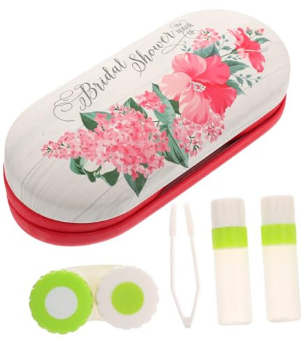 Holibanna Doppellagiges Tragbares Brillenetui Mit Spiegel Pu-Material Multifunktionaler Kontaktlinsen Brillenhalter Praktisches Aufbewahrungsbox Reisen Und Alltag