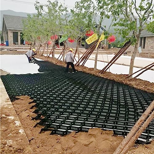 Stabilizzatore de Ghiaia Finitrice per griglia di terra in HDPE nero stabilizzatore per griglia di terra in ghiaia da 2 pollici di profondità griglia geografica per paesaggio per vialetto carrabile