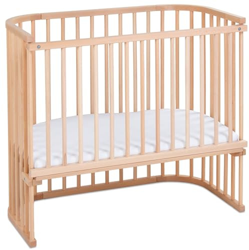 babybay Boxspring XXL Beistellbett, Natur lackiert, Kinderbettset