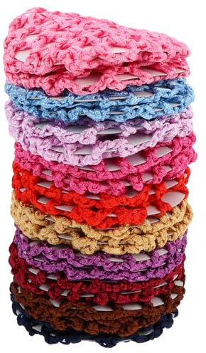 ARTSEWPLY 20 Stück Elastische Haarknotennetze aus Stoff für Damen Gewebte Haarnetze mit Stretchband Haarknotenüberzug für Büro und Alltag Zufälliger Stil