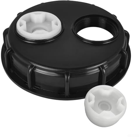 Gdfnmogo IBC - Tapa de depósito de 163 mm, tapa ventilada con doble orificio de ventilación, cubierta de repuesto de polietileno de alta densidad para tanque de agua IBC de 1000 L, barril de lluvia
