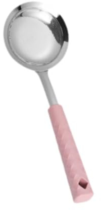 perfk Cuchara Espumadera de Malla Fina, Filtro Manual de Acero Inoxidable, Separador de Aceite fácil de Limpiar, colador ranurado, colador de Grasa para, Rosa