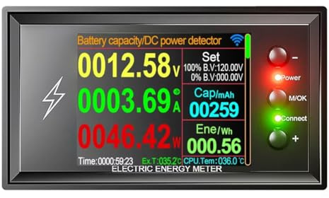 Yoiimiya DT20W 0-420V Tuya WiFi Smart Lithium Battery Capacity Detection Tester, DC Current Voltage Coulomb Power Meter 30A