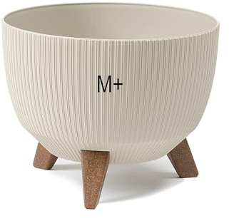 MELTOM Blumentopf Schale mit Füßen Einsatz Kräutertopf Übertopf Pflanzschale Eco Recycled (Baumwolle, M+)