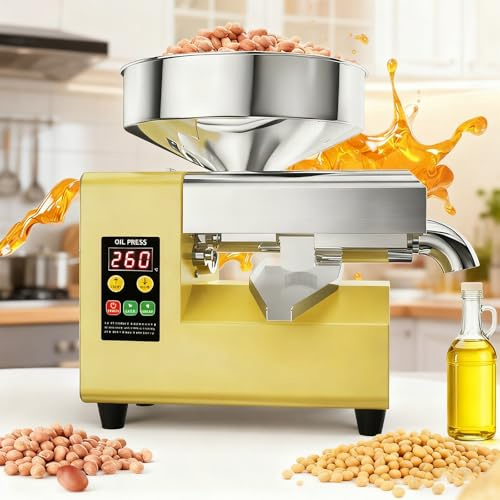 adeproptitysed Frantoio Olive Domestico Elettrico 1500W | Spremi Olive a Freddo e a Caldo 200N·M | Macchina per Olio Automatica in Acciaio Inox, 5–9kg/h, per Casa e Uso Professionale