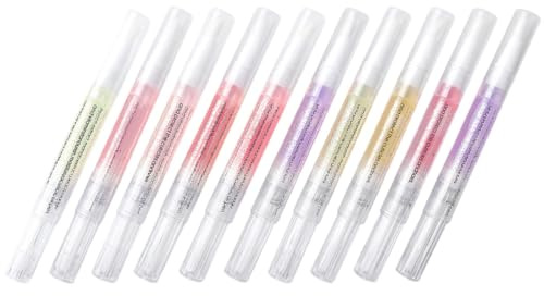 TOPPERFUN Lápiz de Aceite Nutritivo para Uñas 10 Piezas, Suavizante y Reparador de Cutículas, Adecuado para Uso en Salón de Belleza y Manicura en Casa Varios estilos