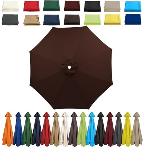 Outdoor Garden Parasol Umbrella 4m/3.5m/2.7m/2.5m - Waterproof Sun Shade Canopy with 6/8 Arms for Patio Beach Pool Lawn & Deck - UV Protection 50+