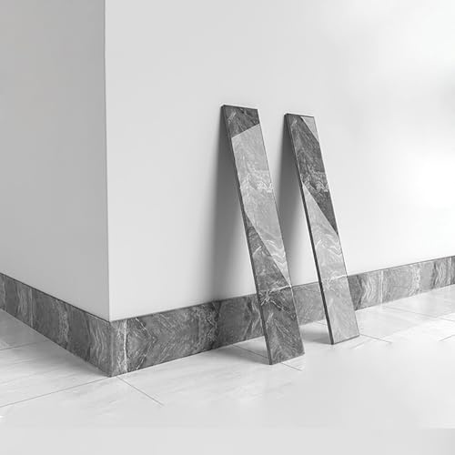 5 Stück selbstklebende PVC-Sockelleiste, Länge 60 cm, Kunststoff-Wandeckenleiste, Kantenschutzstreifen, Fliesen- und Wandleiste for Abziehen und Aufkleben, 8 cm(12cm)