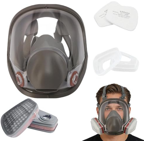 Generisch Vollgesichtsmaske mit Filtersystem | Vollgesicht-Schutzschild gegen - Schutz vor und Dämpfen,für Erwachsene, Bau, Holz, Schleifen, Lackieren, Spachteln, Sprühen, Atemschutz
