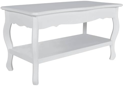 vidaXL Couchtisch mit Ablage MDF Weiß