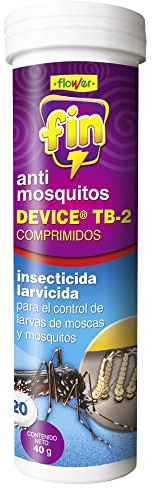 Flower - Dispositivo Antimosquitos TB-2 | Control de Larvas de Mosquito Tigre | Fórmula Ecológica | 1 Pastilla/mes para Agua Estancada, 1 unidad (Paquete de 1), Larvicida, Sin Color