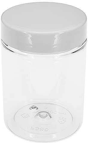 100 ml PET Tiegel transparent, mit Plastikdeckel weiß, 10 Stück