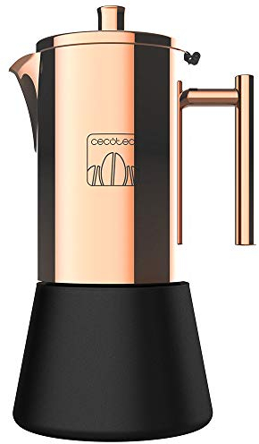 Cecotec Cafetera Italiana Moking 400. Acero Inoxidable, diseño Elegante, Apta para lavavajillas, Capacidad 200 ml, Apta para Cocina de inducción, Gas, eléctrica o vitrocerámica