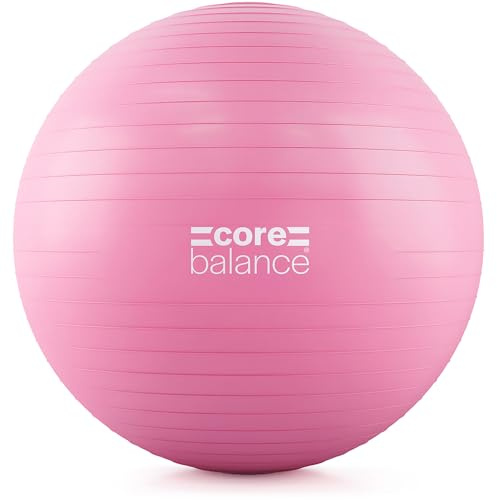 Core Balance Anti-Burst gymboll med uppblåsningspump, 55 cm 65 cm 75 cm 85 cm, uppblåsbar födelse graviditet schweizisk boll, yoga, pilates, träning, fitness