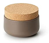 Continenta Boîte en céramique avec Couvercle en liège Boîte à provisions Matt Taupe Ø 13 x 10 cm