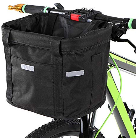 Fewao Panier de Vélo Avant Détachables Cycle Avant Toile Panier Transporteur Sac Pet Cat Chien Transporteur Sac en Aluminium Cadre Top Poignées