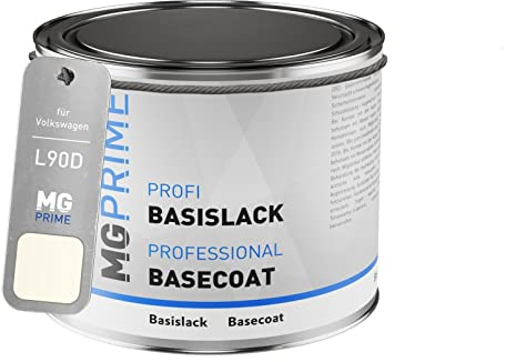 MG PRIME Autolack Dose für Volkswagen L90D / 90D / R1 606 Pastellweiss 0,5L | für Volkswagen VW, Pastel White, Basislack, Literware, spritzfertig