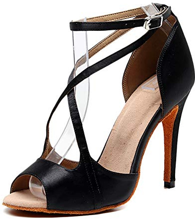 SWDZM Scarpe da Ballo Latino Femminile Tacchi Alti Salsa Professionale Snake Tango Scarpe da Ballo Liscio,1030,Nero,Tacco-10cm,EU 39
