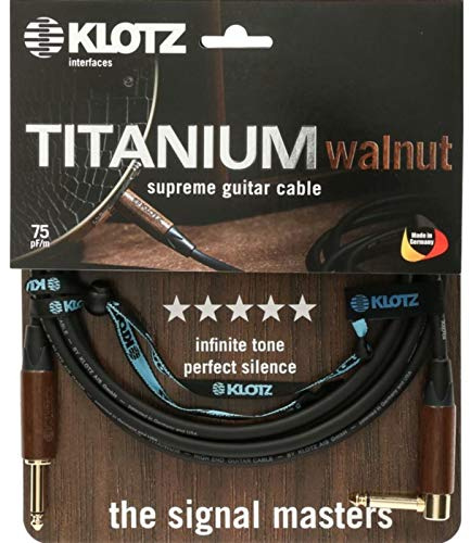 KLOTZ TITANIUM walnut - supreme gitarren kabel mit nussholz tüllen (9m)