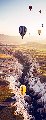 A.Monamour Türtapete Selbstklebend Türfolie Türposter 3D Heißluftballonflug In Kappadokien Berg Landschaft Vinyl Folie Türdeko Tapete Wandbild Türaufkleber Türtattoo 77 x 200 cm