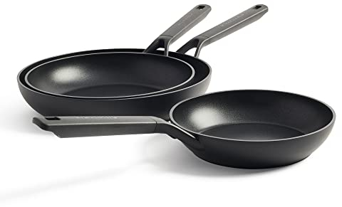 KitchenAid Pfannenset induktion I Classic Frying Pan Set I Pfannen-Set 20/24/28 cm I Hart Anodisiert, PFAS-freie Gesunde Keramische Antihaftbeschichtung, Ofen- und Spülmaschinenfest I Schwarz
