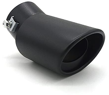 Edelstahl Auspuff Endrohr, Asudaro 63mm Auspuffspitzen Schalldämpfer Universal Auto Auspuff Endrohr Auspuffblenden Auspuffblende Endrohr Spitze Auto Modifikation,gebogener Typ