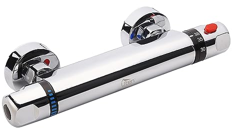 Uten - Miscelatore termostatico per doccia, cromato, con valvola anti scottatura, miscelatore per acqua calda e fredda, temperatura costante intelligente