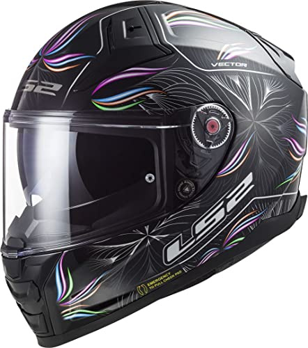 LS2, Integraler Motorradhelm Vector II Tropical Gloss Black White, XXS | Visier mit Schnellverschluss, UV resistent, kratzfest und Pinlock vorbereitet