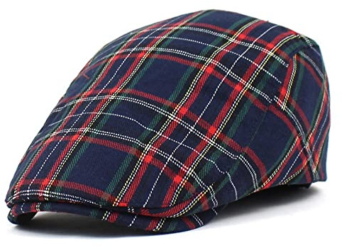 tcax Schiebermütze Herren Streifengitter Baskenmütze Ballonmütze Damen Herren Frühling Sommer Plaid Visiere Duckbill Herringbone Flat Cap