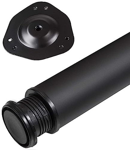 SOTECH 1 Stück Tischbein Höhe 820 mm Ø 76/80 mm belastbar bis 75 kg | Stahl mit schwarzer Oberfläche Möbelfuß mit 32 mm Höhenverstellung Tischfuß