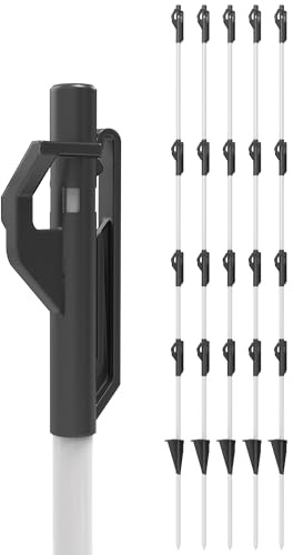 Gallagher 3/8 x 48 Fiberglass Step-in Electric Fence Posts 50 Pack | Holds Wire Polywire Polytape | Weatherproof & Lightweight | Portable Fence Posts for Livestock Gardens & Rotational Grazing