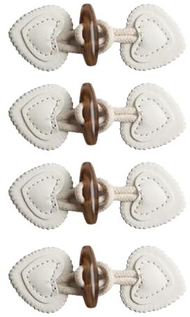 4 paar Kleidungsersatzbutton Harz-Knopf Nähtaste, Knebelknöpfe mit Verschluss Nähknöpfe für Nähen für Dufflecoat Mantel Handwerk DIY Dekoration, knebelverschluss (Beige)