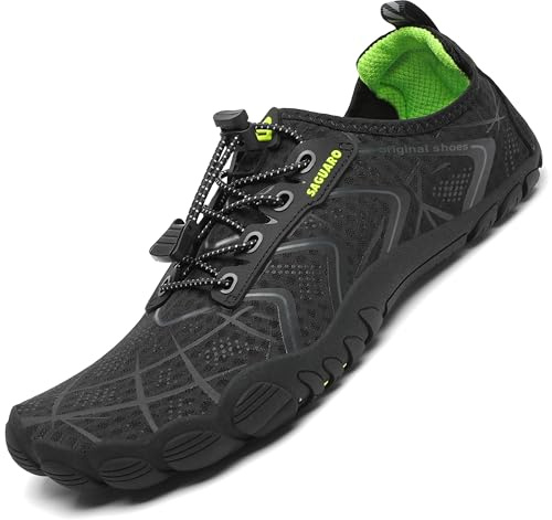 SAGUARO Sommer Unisex Badeschuhe Herren Schnell Trocknend Fitnessschuhe Damen Barfussschuhe Dicke Sohle Schwarz Gr.40