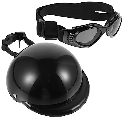 Supvox Hundehelm Mit Brille Aus Abs-Kunststoff Sicherer Schutz Für Kleine Hunde Leicht Und Robust Einfach Zu Reinigen