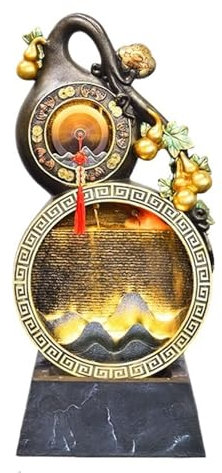 Fuente del Patio del jardín Fuente de Agua de pie, Fuente de Calabaza única, Fuente de relajación for Oficina Interior Decoración de Fuente al Aire Libre (Size : Large-A)