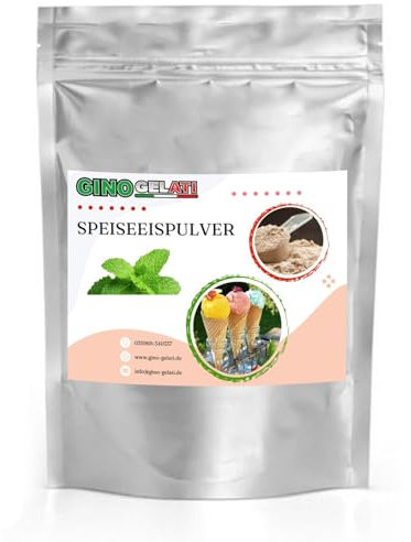 Gino Gelati fruchtiges Eis Speiseeis Pulver, verschiedene Geschmackssorten, schnelle und einfache Zubereitung, für Gastronomie und private Küche, Made in Germany (1 Kg, Pfefferminze)