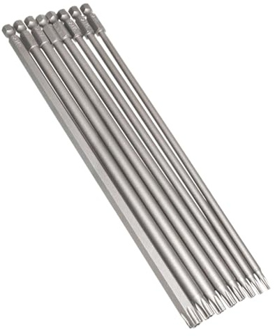 HAPPOW 8Pcs 200 mm/7.9 Long Torx Head Screwdriver Bit Set, Long Magnetic Screwdriver,1/4 Hex Shank Impact Driver Bits，Magnetic T8-T40, S2 Steel Impact Driver Bits for Secure Fastening