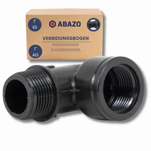 ABAZO - Pumpenanschlussstutzen an Gartenpumpe, Schlauchverbinder, Rückschlagventil für die Pumpe, Anschluss an einen Hydrophor, Satz Pumpenzubehör, Verbindungsbogen 1 AG-IG