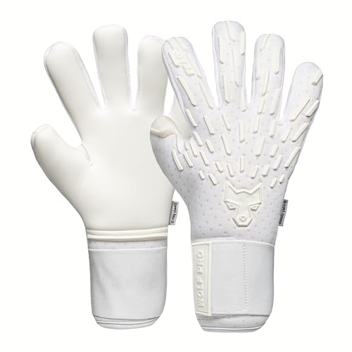 FEARLESS GOALKEEPERS Wolf Pro Snow - Guanti da portiere uomo e bambino - Guanti portiere con lattice tedesco - Presa antiscivolo - Taglio negativo - Sensazione seconda pelle