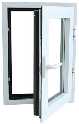 Horizontale Schiebefenster für Schuppen, Ersatzfenster für Keller. Horizontale Schiebefenster als Ersatz, Kellerfenster, Aluminium-Einzelfenster für Schuppen, für Schuppenkeller(White,WxH 50x100cm (19