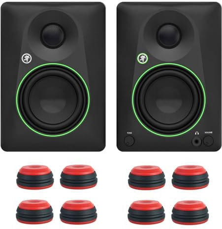 Mackie CR4.5BT Enceinte Bluetooth active à 2 voies avec pieds Keepdrum Rouge