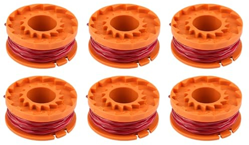 6 Pezzi Filo Tagliabordi Bobine Adatto Tagliabordi,Ø1.65mm e 3.0m Lunghezza WA0004.1/WA0010 Sostituzione Rocchetto Filo Tagliabordi