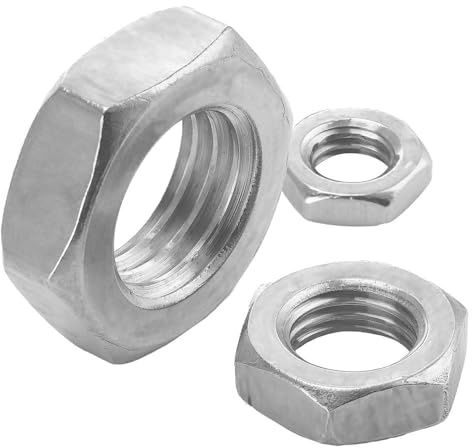 5 Stück Sechskantmuttern niedrige Form M22 Halbmuttern Edelstahl A2 Muttern DIN 439 WIBTEC®