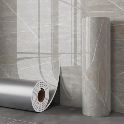 Marble Wall Panels,40 x 300 cm Marble Peel and Stick Waterproof Wall Panels Roll Backsplash Tile PVC Foam Wall Sticker for Kitchen,Living Rooms,Bedrooms TV Walls