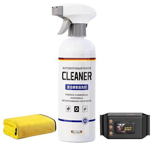 Limpiador de Interiores de Coche, Herramienta de Limpieza para Asientos de Vehículo, Limpiador Multifunción 500 ml para Cuero, Tablero, Tapicería de Sofá y Alfombra de Mobiliario