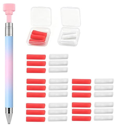 2026 Upgrade Automatischer Nachfüllbarer Wachs-Stift für Diamond Painting & Nail Art – Ergonomischer Diamantkunst-Pen mit Extra Wachs-Nachfüllungen – Präziser Stein-Aufsetzer (Verlauf-B)