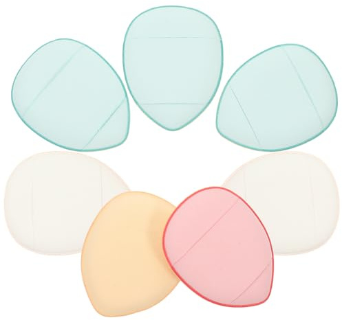 7 Stück Kleiner Fingerpuder aus Polyurethan für Make Up Anwendungen | Leicht, Angenehm zu Berühren, Platzsparendes Format, für Gesichtspflege und Mischpulver Zufällige Farbe
