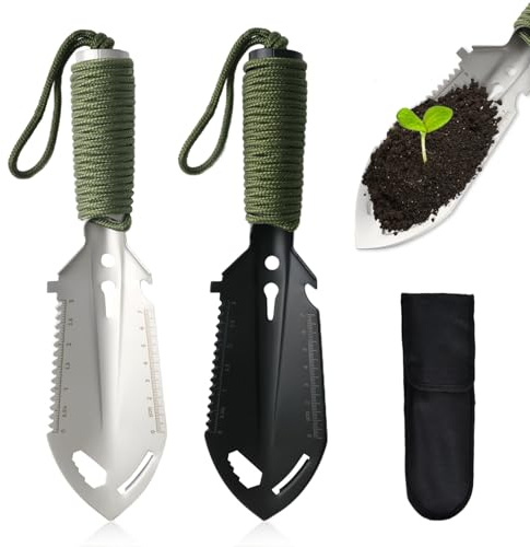 2 Stück Mini Gartenschaufel 9 in 1 Tragbar Ultraleichte Campingschaufeln