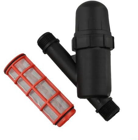 Druckregler und Filter für Tropfbewässerung, 2,5 cm Y-Typ-Kunststoff-Wasserfilter mit integriertem Sieb, effiziente Durchflusskontrolle für Garten, Landwirtschaft, Outdoor-Bewässerungssystem